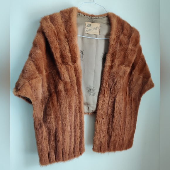 Vintage Ash Brown Red Mink Fur Stole Cape Stunning Dawes Furs Toronto - Picture 5 of 16